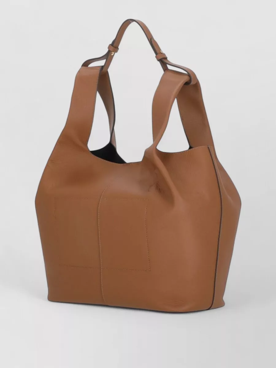 Coccinelle Shoulder Bag Shopping Style Leather Pocket