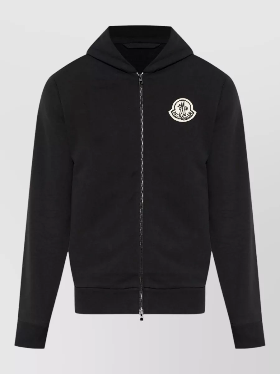 Moncler cotton zip-up hooded jacket