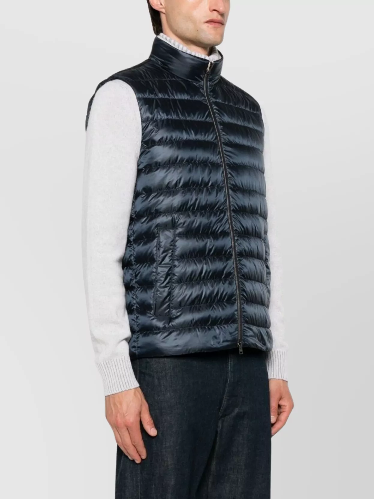 Herno Stand Collar Quilted Sleeveless Vest