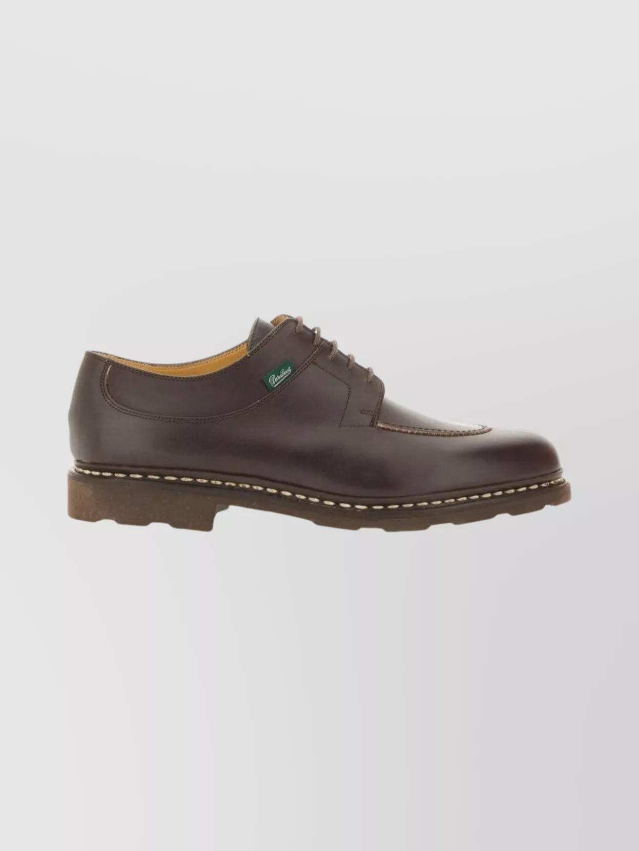 Paraboot Round Toe Leather Loafers With Stitched Detail