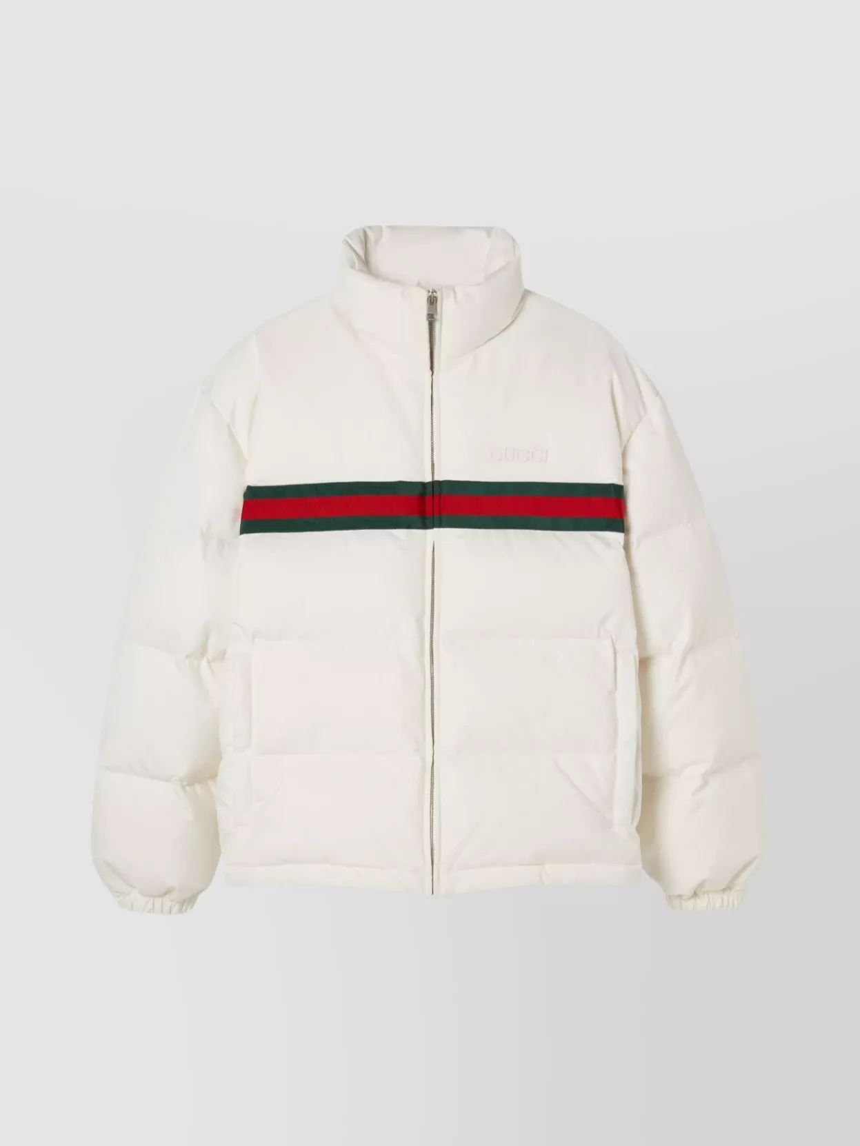 Gucci Womens Off White Mix Padded High-neck Relaxed-fit Shell-down Jacket In White