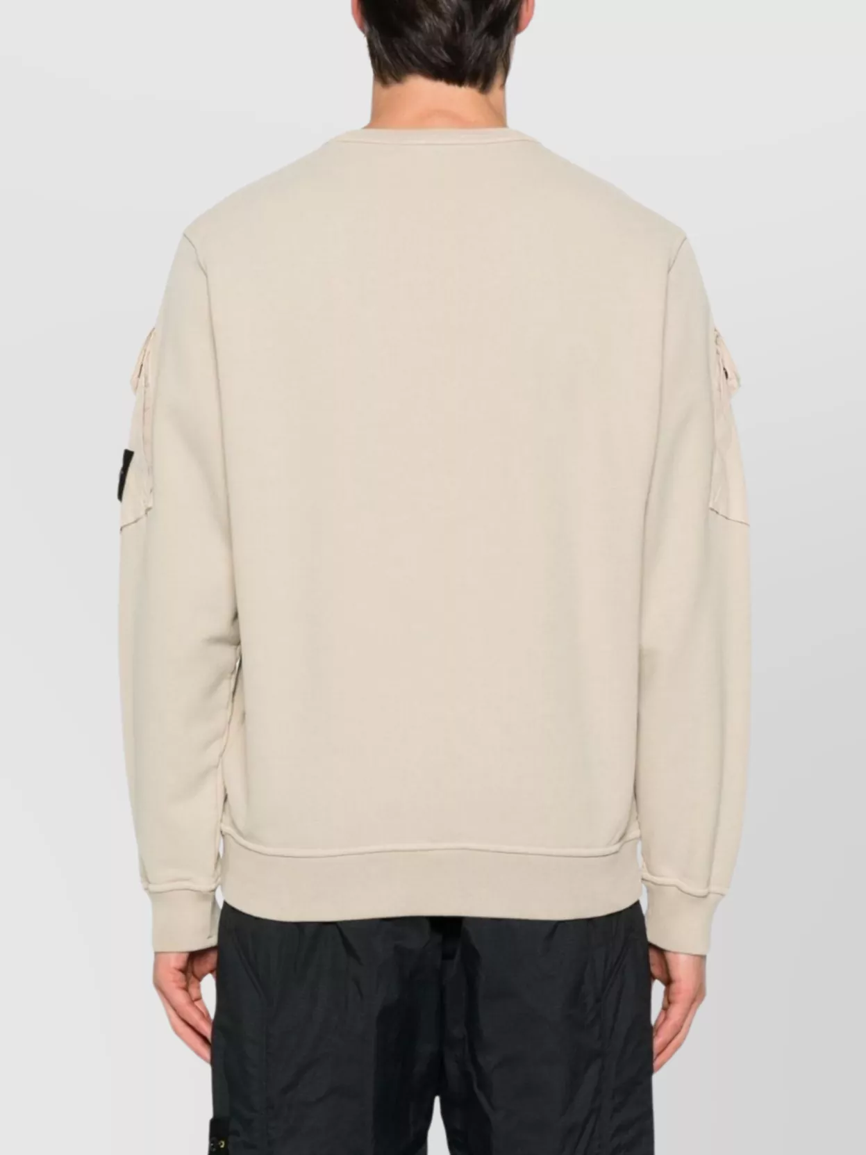 Stone Island Arm Patch Crewneck Pocket Sweatshirt