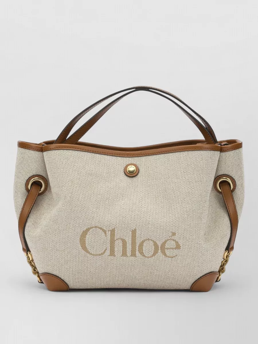 Chloé woody cotton canvas tote bag