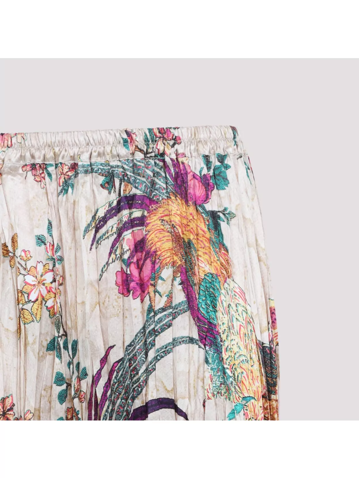 Shop Roberto Cavalli Asymmetric Pleated Silk Skirt