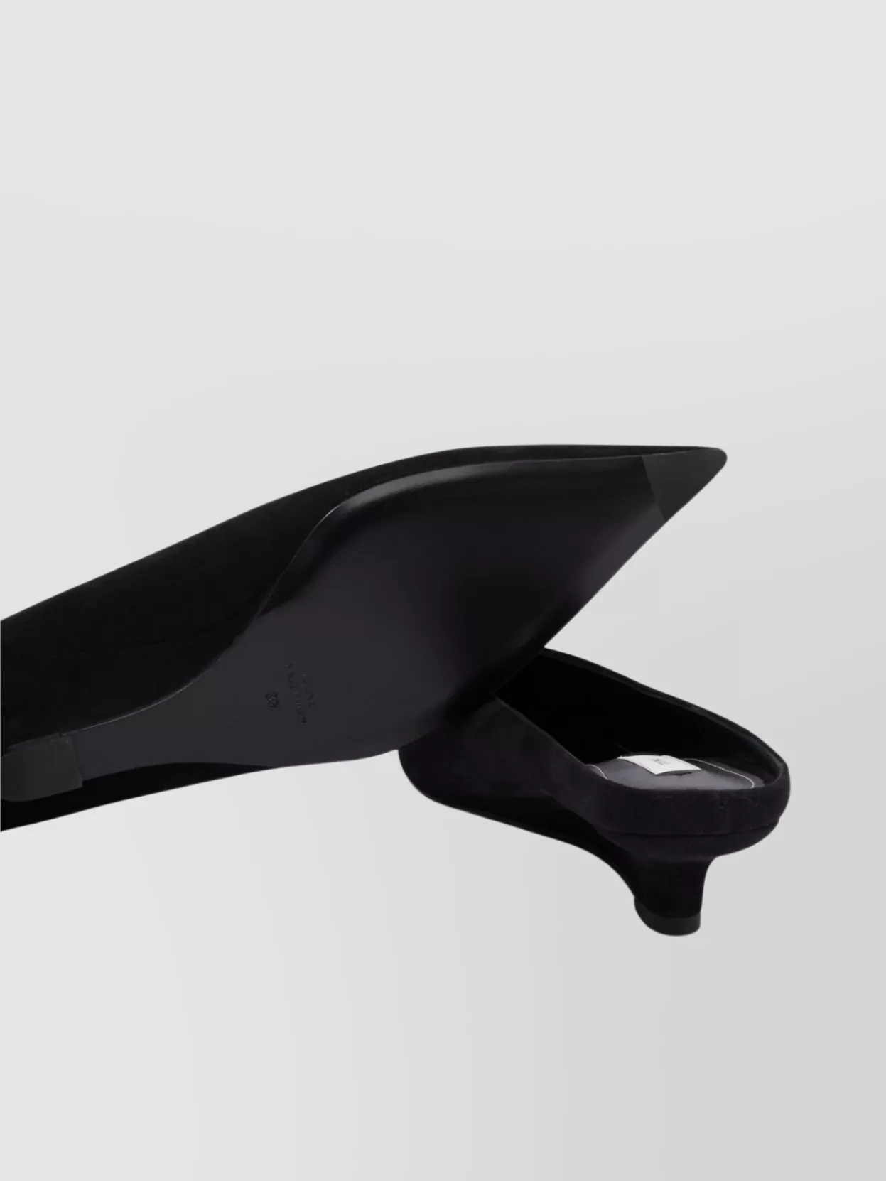Totême Pointed Toe Suede Finish Mules In Black