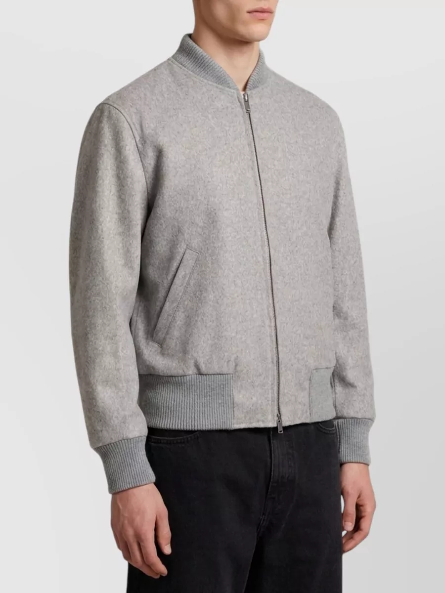 Lardini virgin wool regular-fit bomber jacket