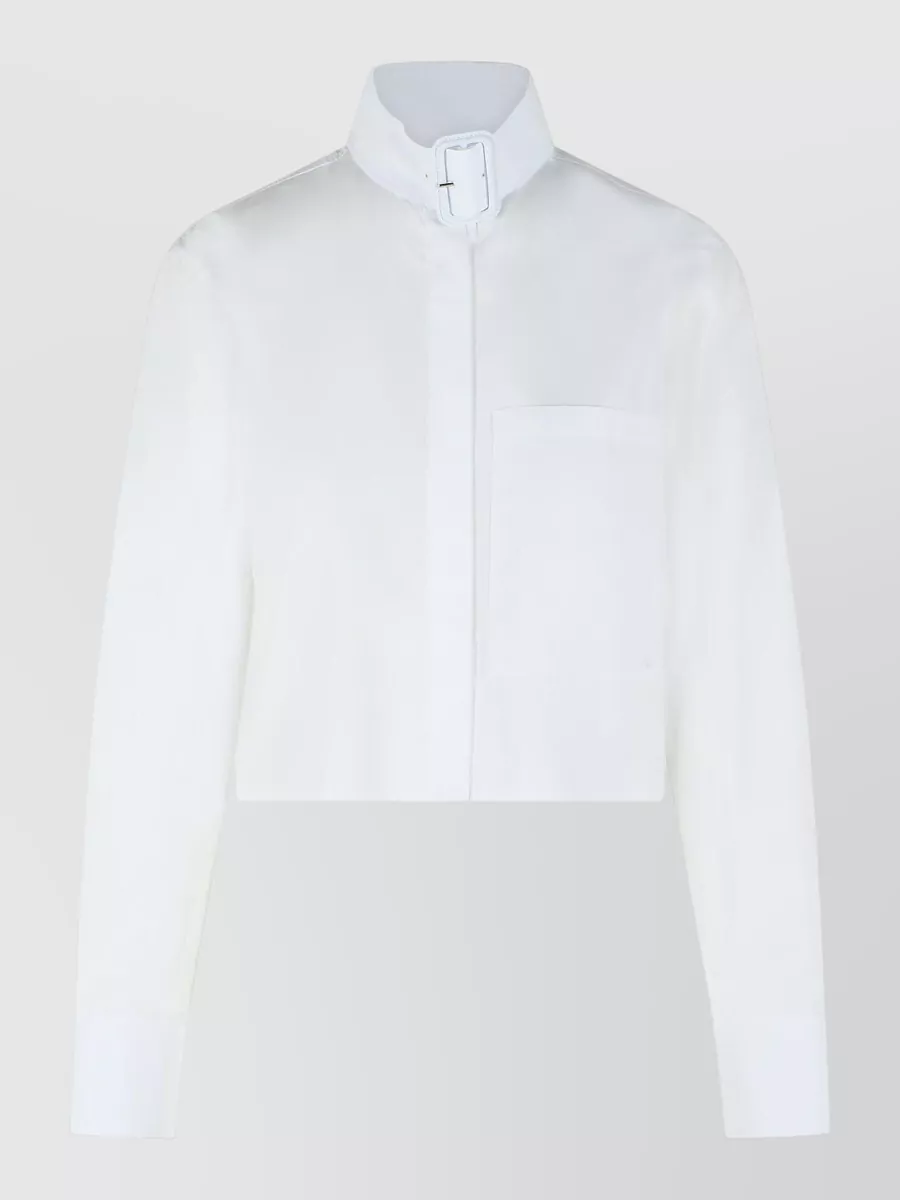 Courrèges cotton shirt high collar buckle detail
