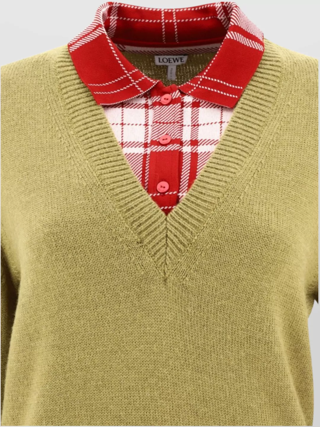 Loewe Layered V-neck Knit Sweater In Multi