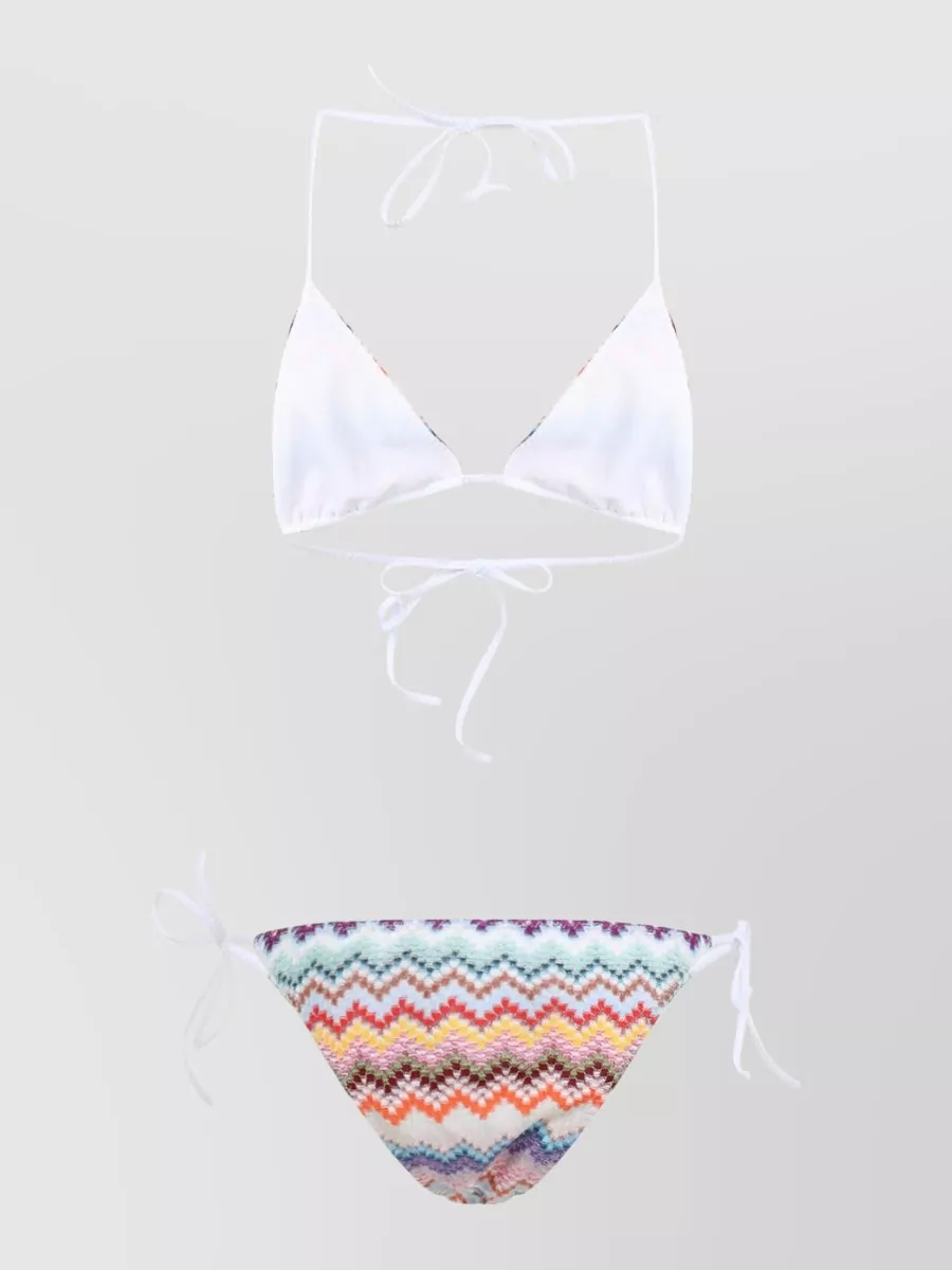 Missoni Triangle Bikini Set Adjustable Strap Top In Multi