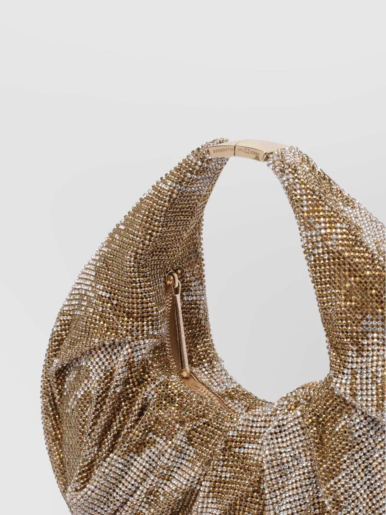 Benedetta Bruzziches Slouchy Rhinestone Mini Bag With Top Handle