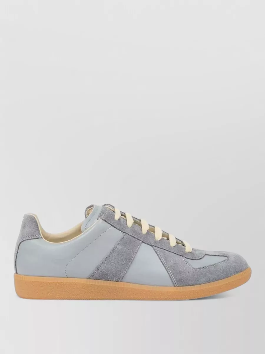 Maison Margiela Leather Low Top Sneakers Contrast Stitching