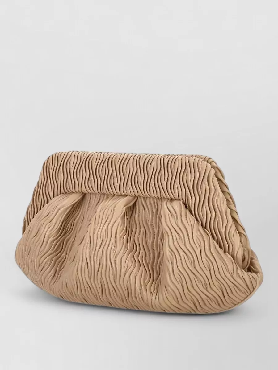 Themoiré Tia Vegan Leather Gathered Clutch Bag