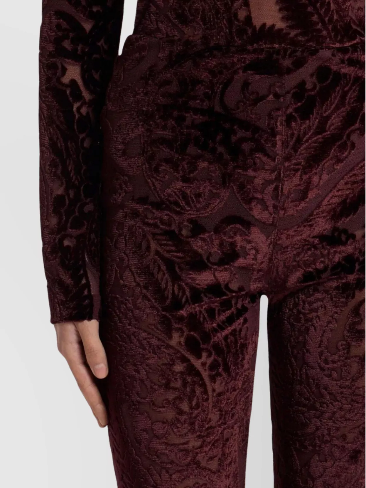 Etro Flared Trousers With Jacquard Effect In Red