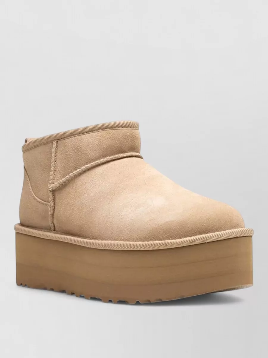 Ugg leather platform slippers