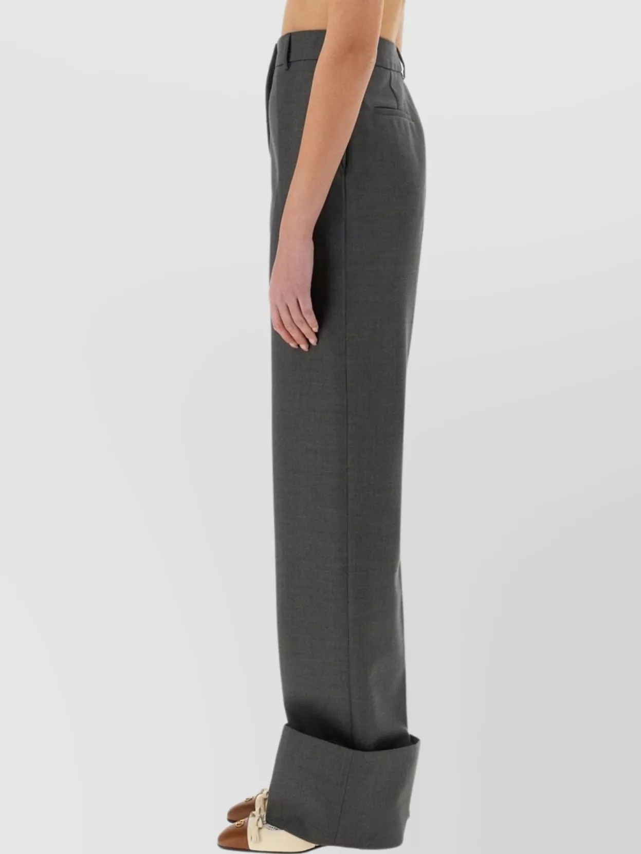 Valentino Virgin Wool Pants In Gray