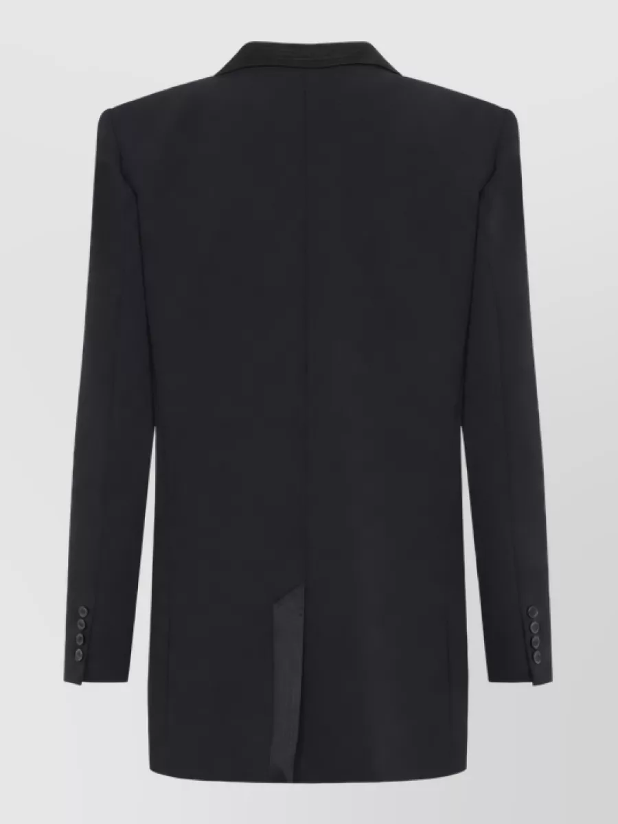 Elisabetta Franchi Double-Breasted Satin Collar Blazer