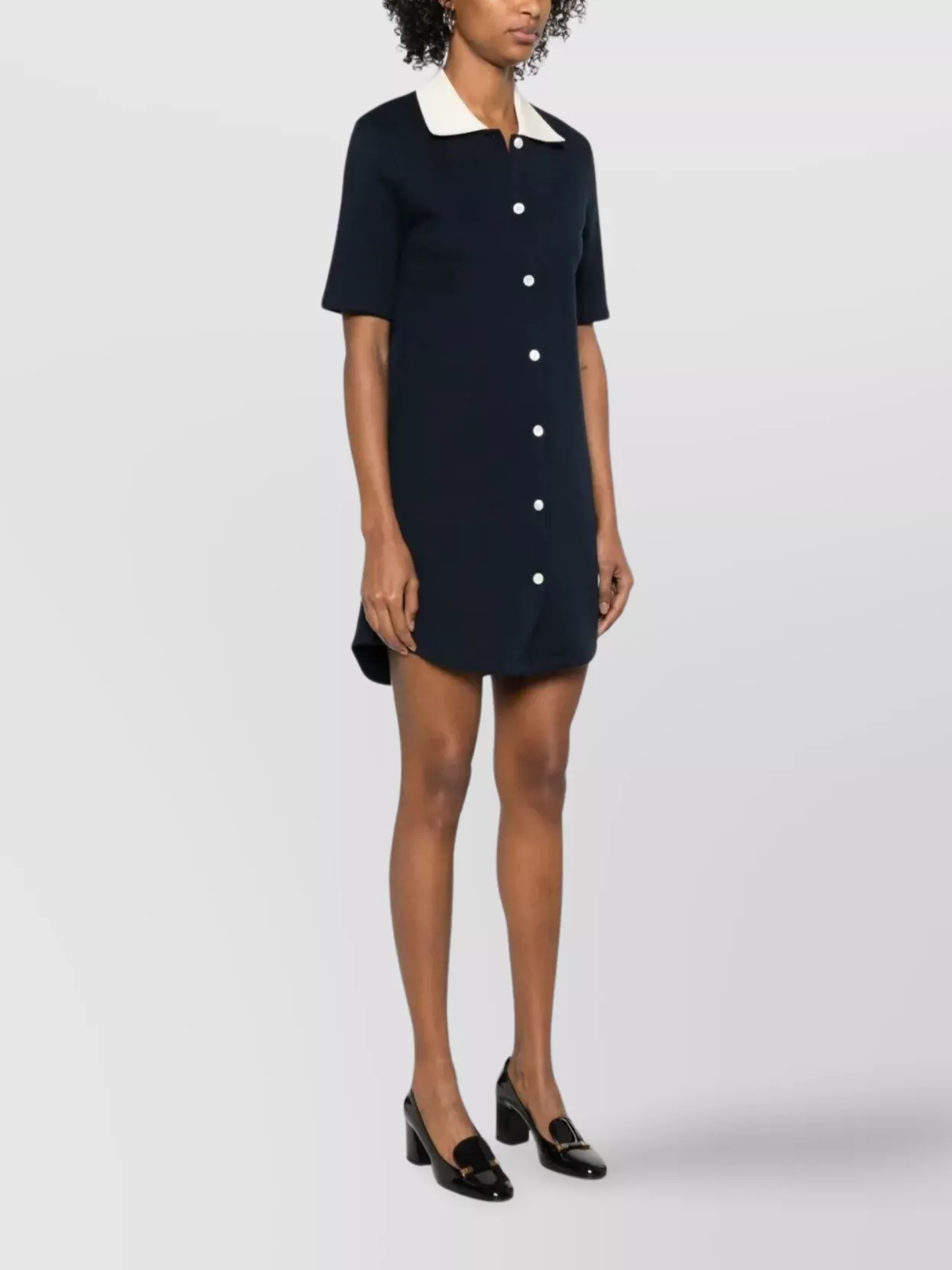 Thom Browne Ribbed Polo Dress Contrast Collar