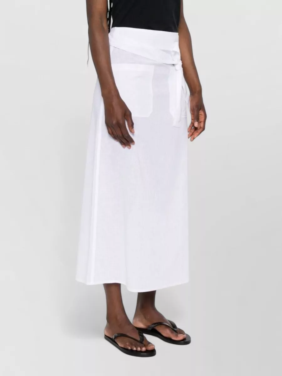 Totême High-Rise A-Line Cotton-Linen Midi Skirt