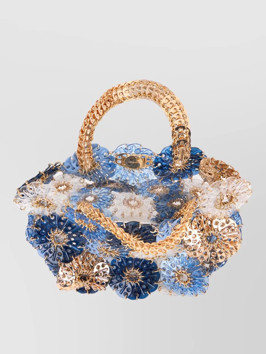Paco Rabanne 1969 Chain Mail Acetate Floral-Appliqué Tote Bag