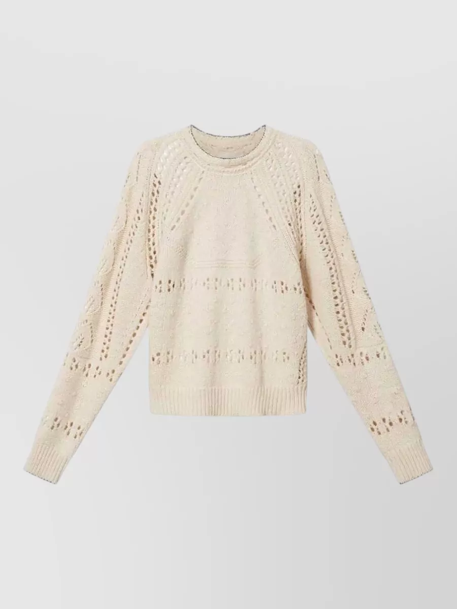 Isabel Marant Etoile Wool cotton openwork textured knit sweater