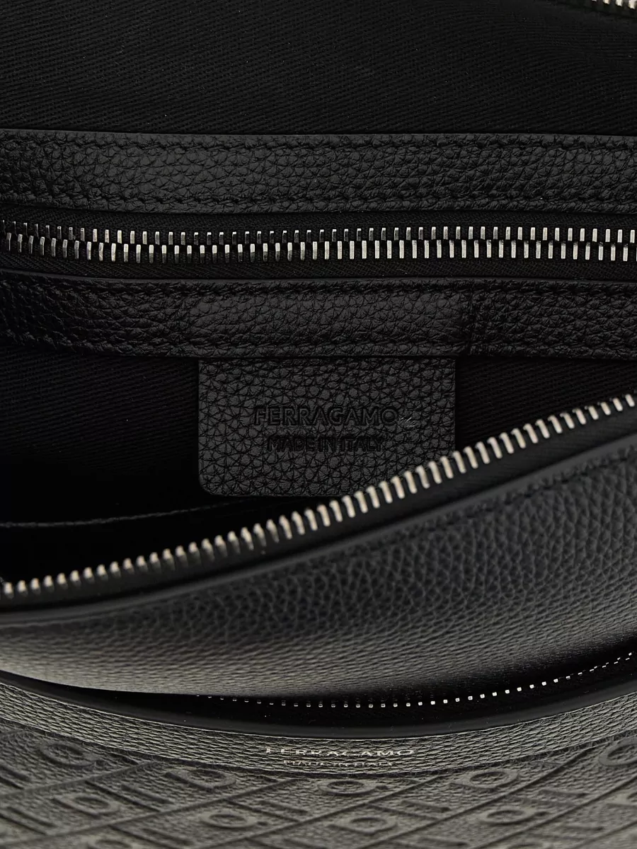 Ferragamo Leather Monogram Crossbody Bag