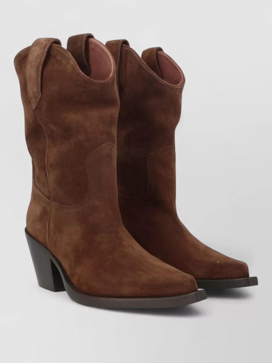 Paris Texas Calf Leather Dakota Mid-Calf Cowboy Boots