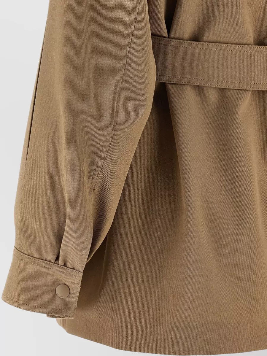 Max Mara Virgin Wool Belted Shirt Jacket
