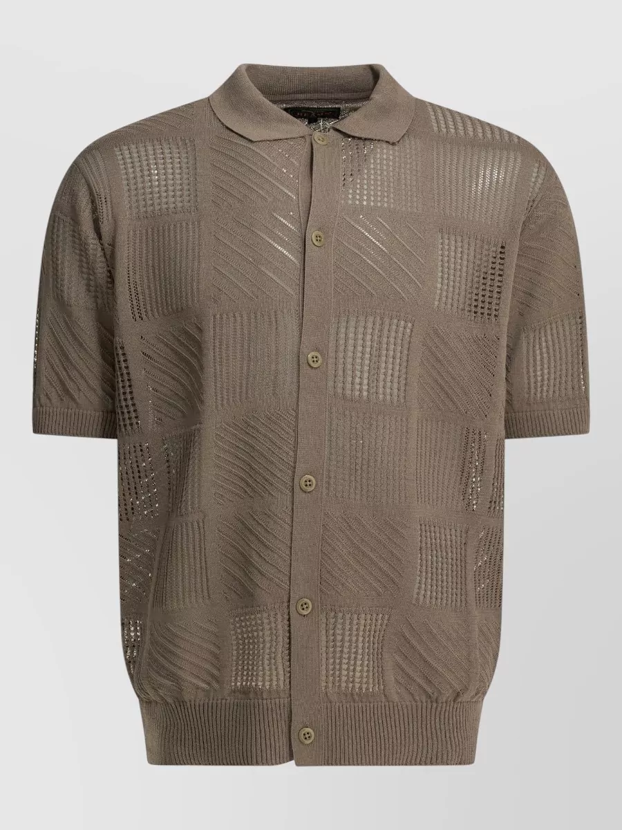 Beams Plus textured knit polo shirt