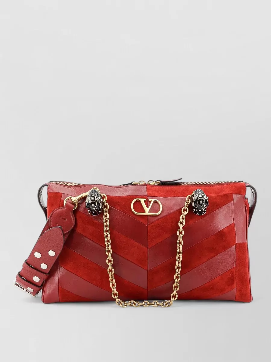 Valentino Garavani panthea medium leather and suede shoulder bag