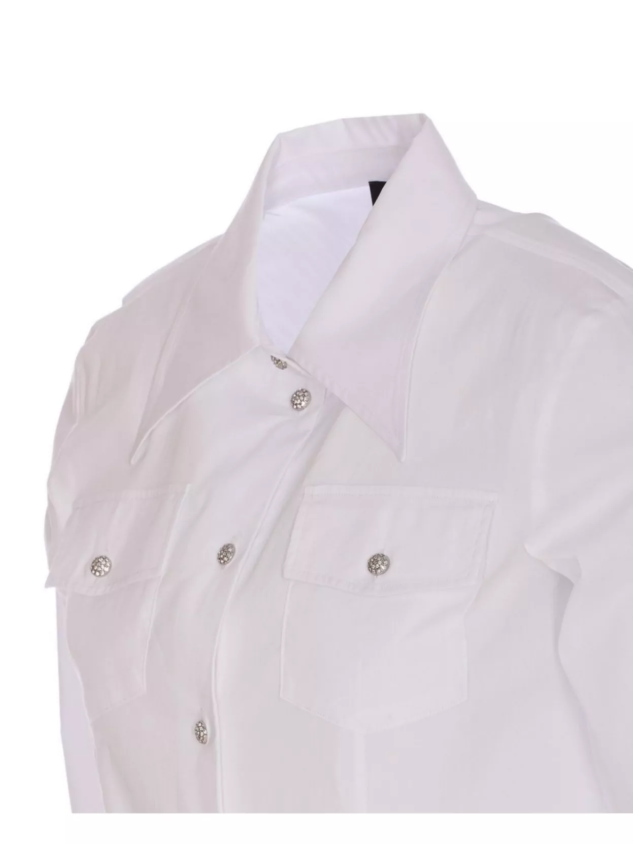 Liu Jo Shirt Pointed Collar Jeweled Cuffs