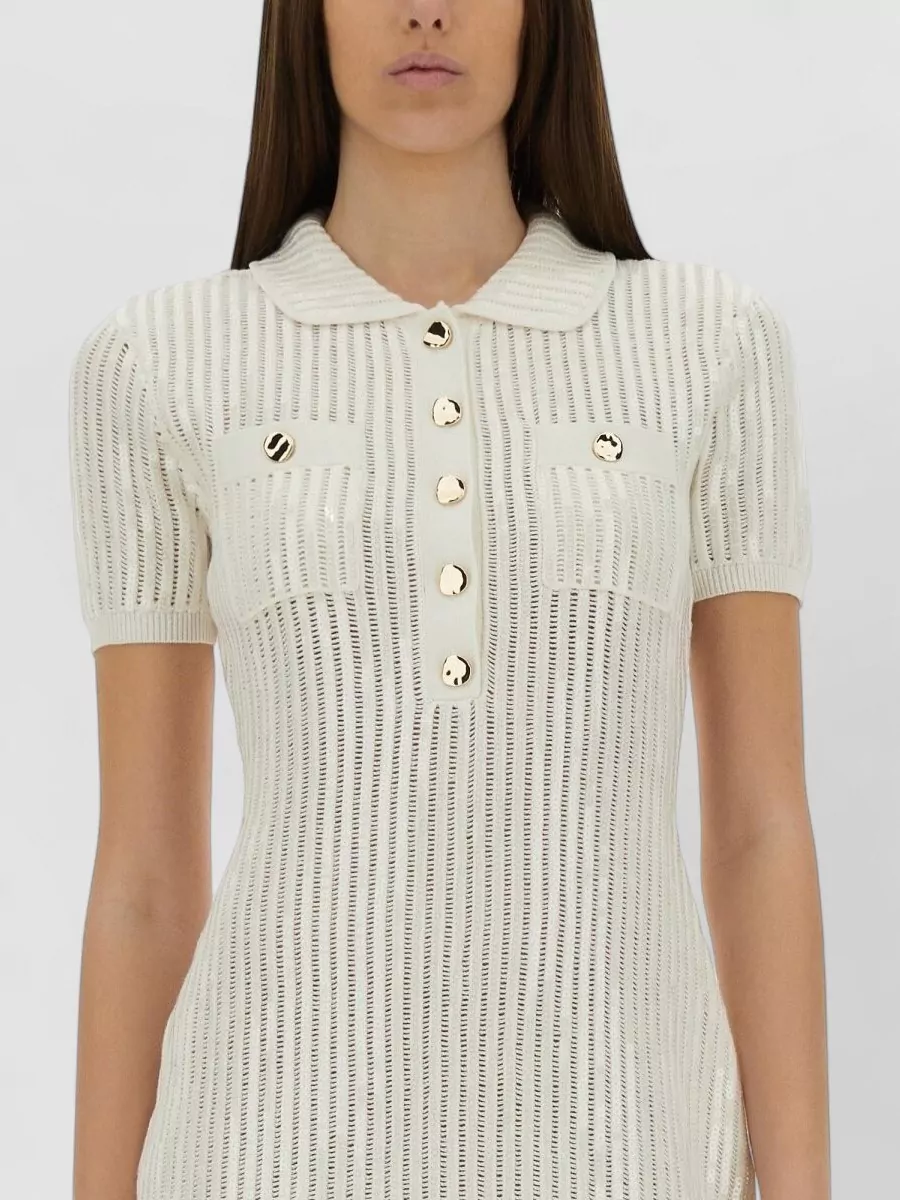 Self-Portrait Cashmere Slim-Fit Mini Crochet Knitted Dress