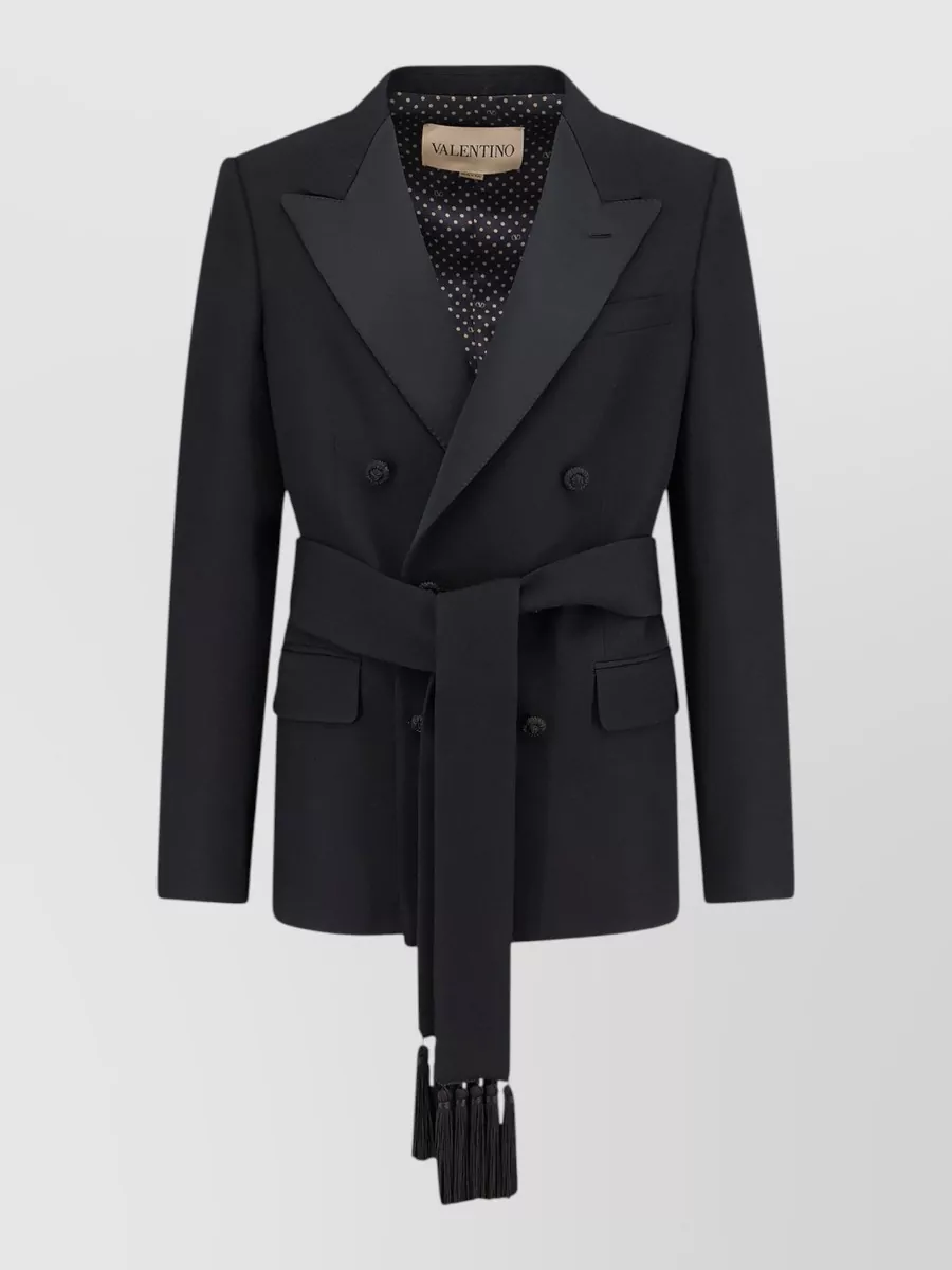 Valentino virgin wool double-breasted belted blazer