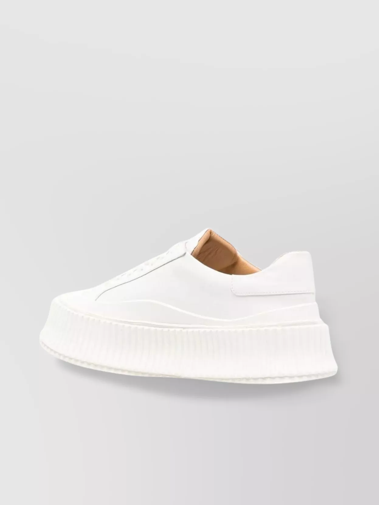 Jil Sander Platform Sole Round Toe Sneakers