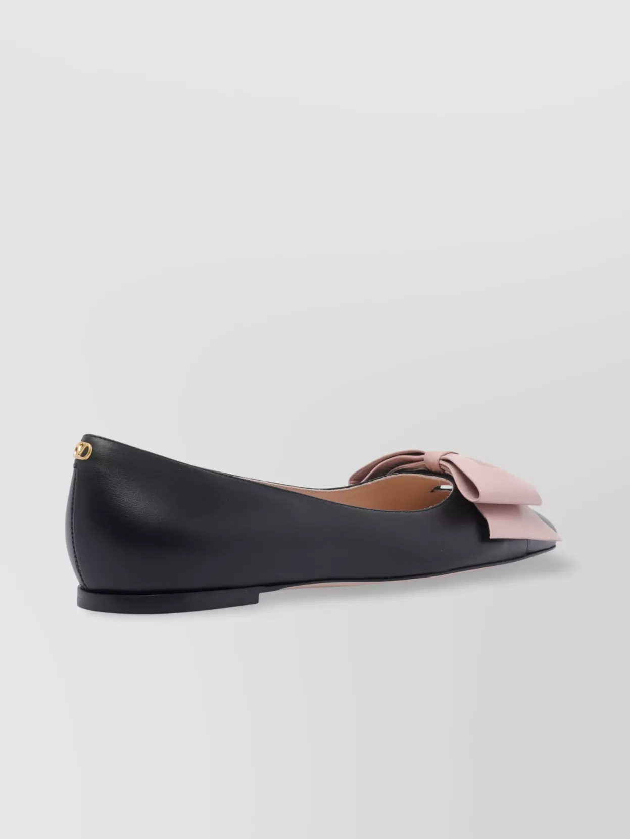 Valentino Garavani Round Toe Ballerina Shoes With Bow Detail