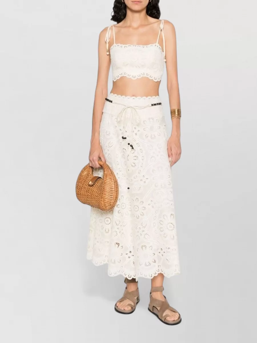 Zimmermann Embroidered Cropped Tank Top