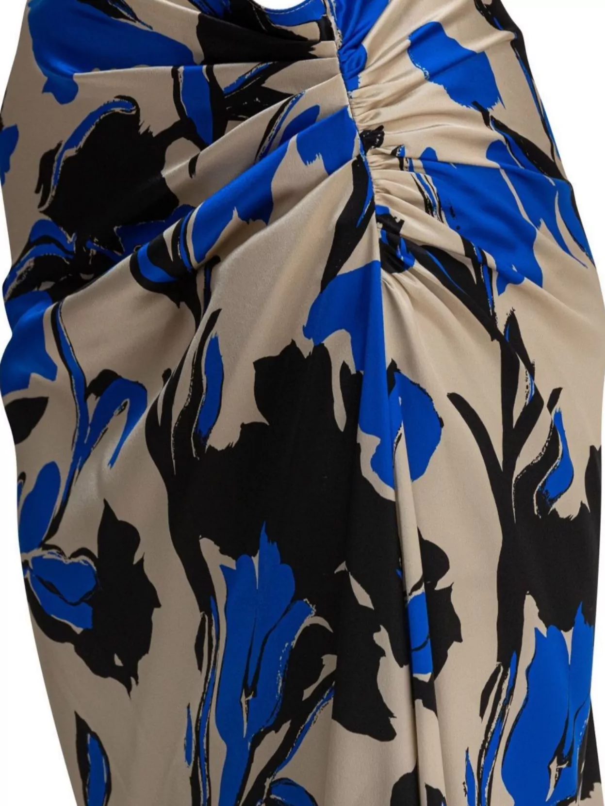 Max Mara Draped Floral Ruched Asymmetric Hem Skirts In Blue