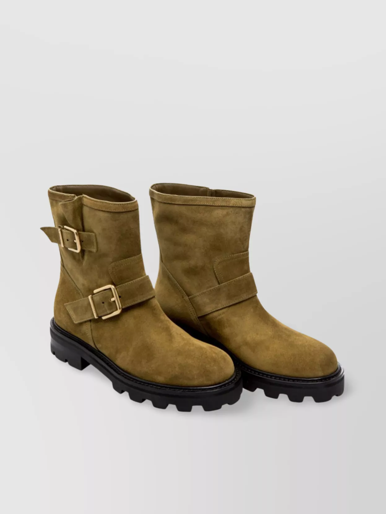 Jimmy Choo Buckle Detail Mid-calf Boots In Green