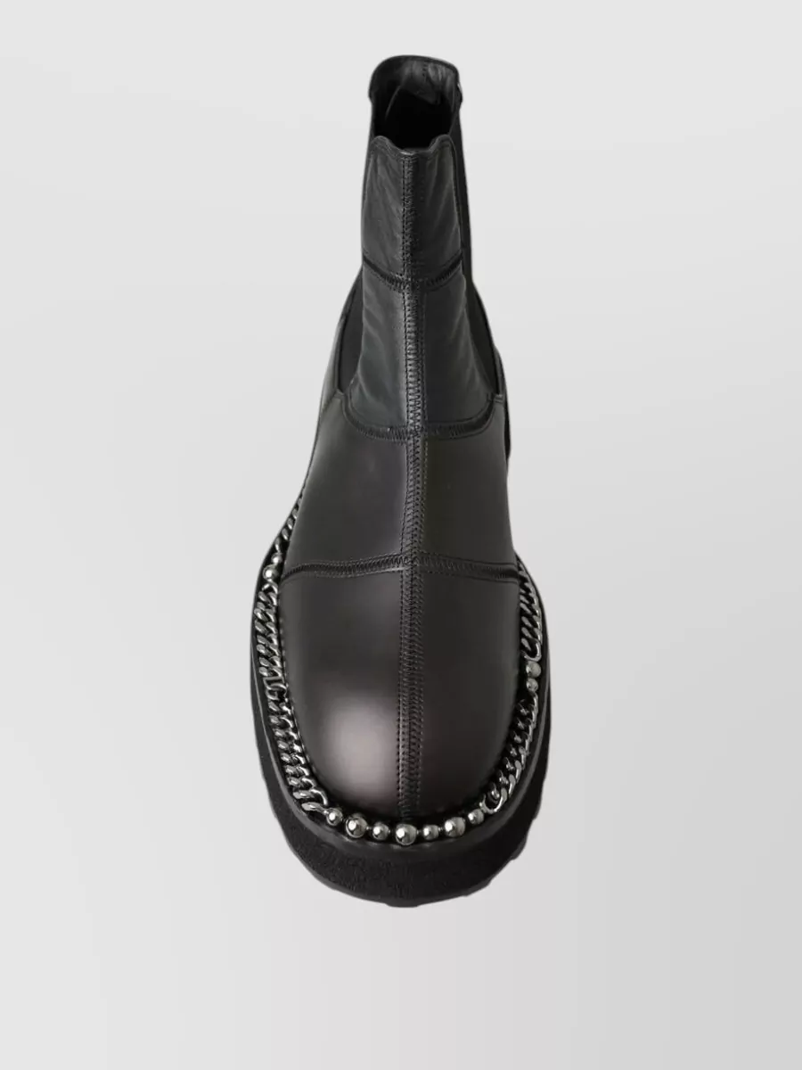 Dolce&Gabbana Leather Slip-On Stretch Ankle Boots