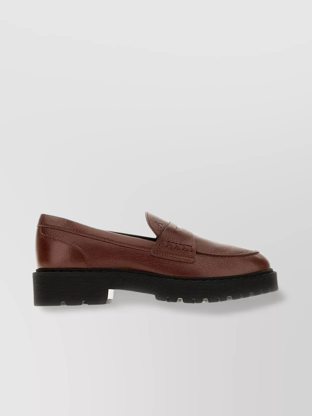 Hogan Leather Loafers With Round Toe And Rubber Sole