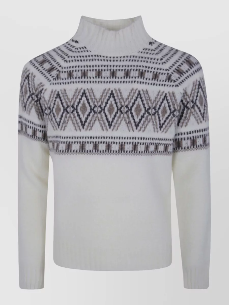 Barba Napoli jacquard turtleneck sweater