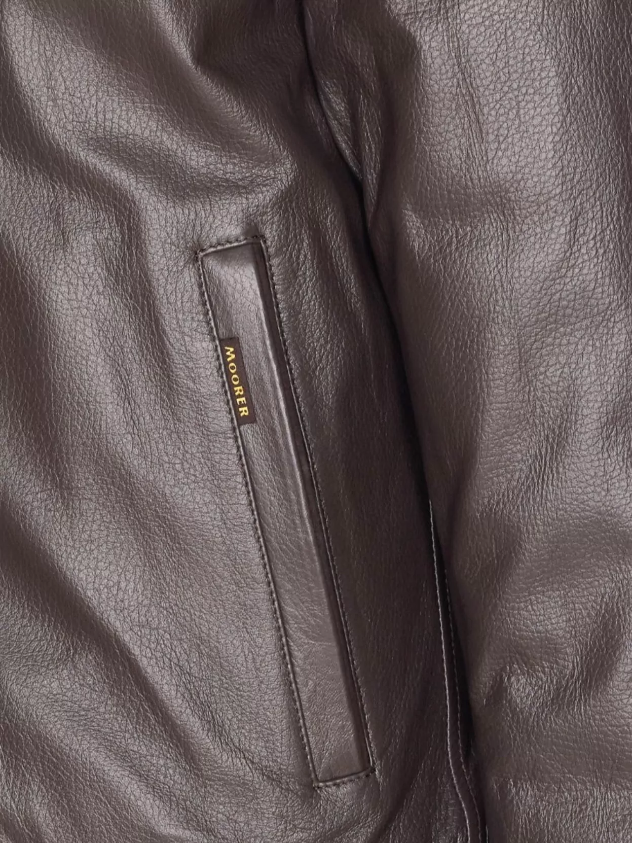 Moorer High Neck Jacket Fur Collar In Brown