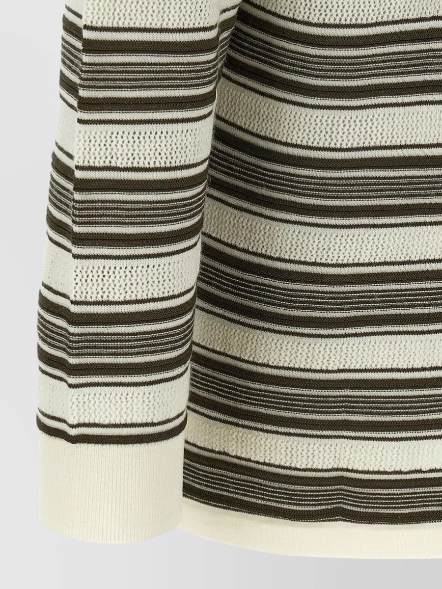 Wales Bonner Striped Long-Sleeve Polo Shirt