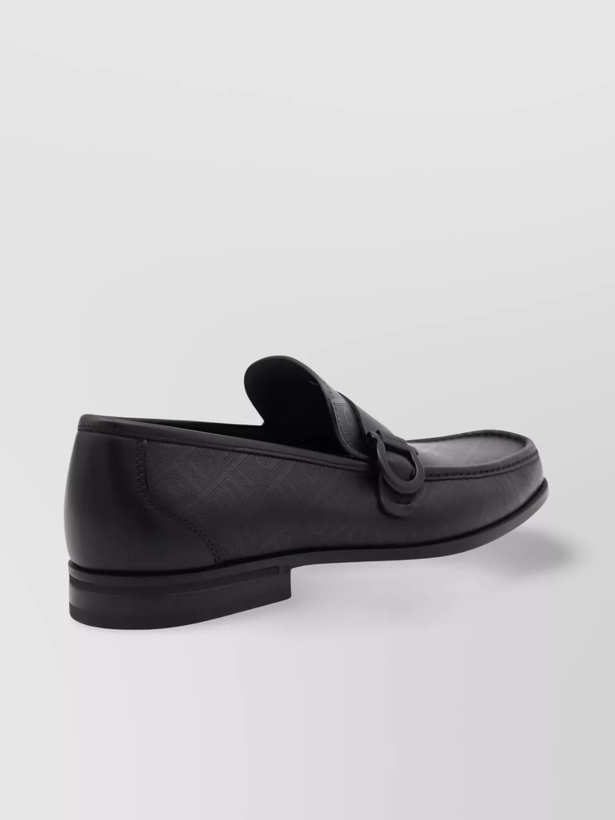 Ferragamo Monogram Pattern Buckle Detail Loafers
