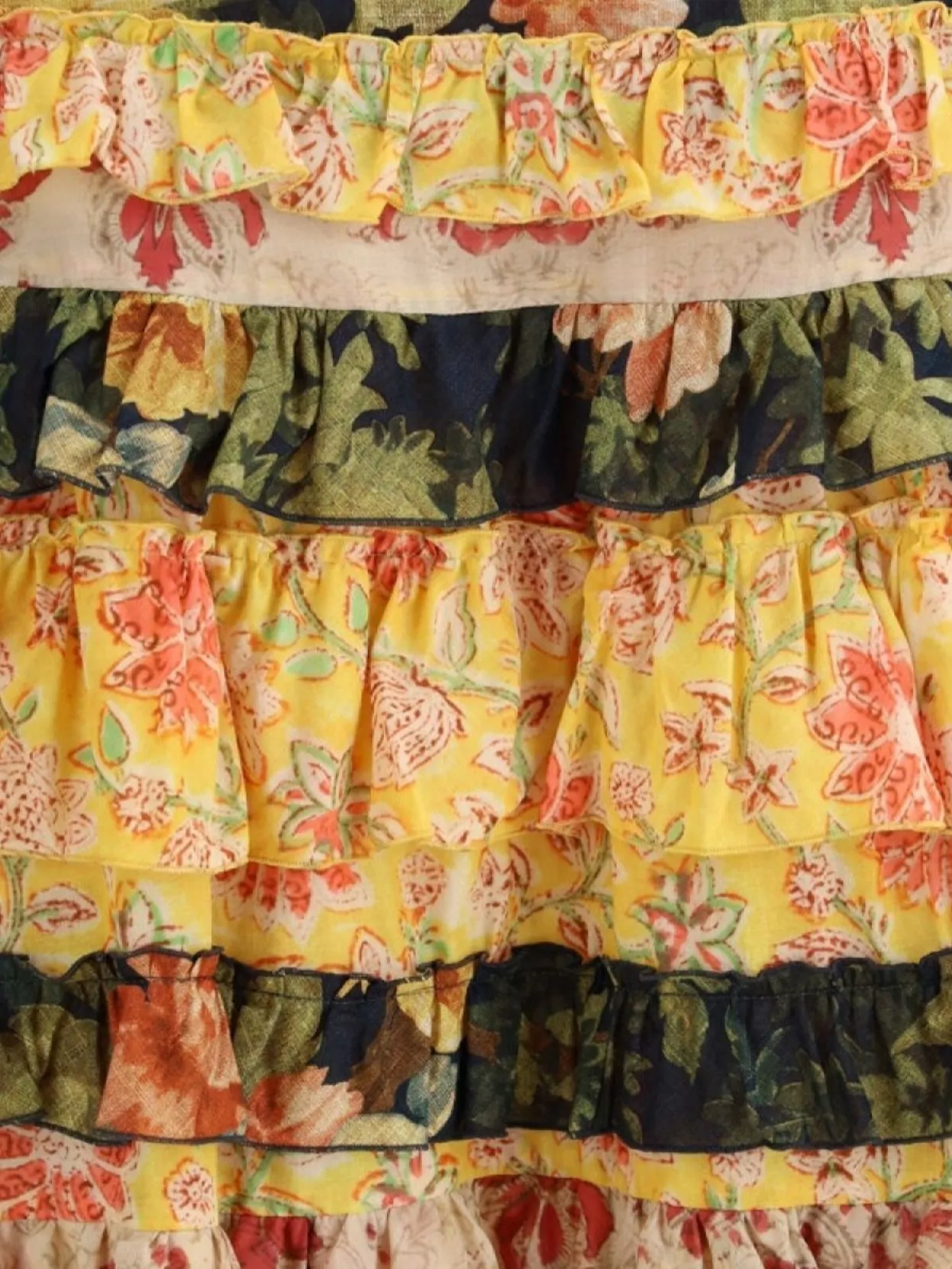Valentino Multicolor Apres Lhiver Tiered Skirt In Multi