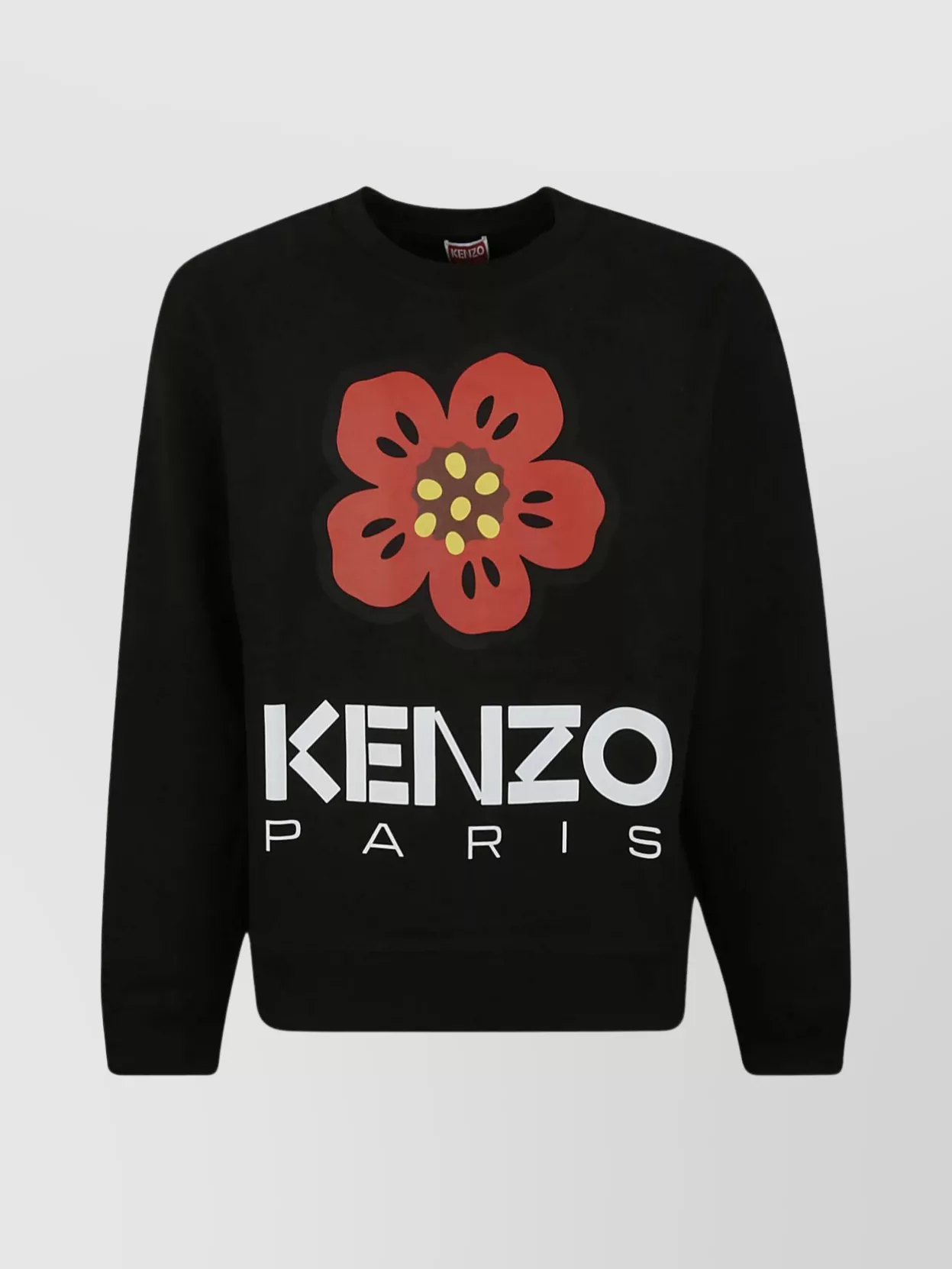 Shop Kenzo Floral Crew Neck Sweater With Ribbed Cuffs And Hem