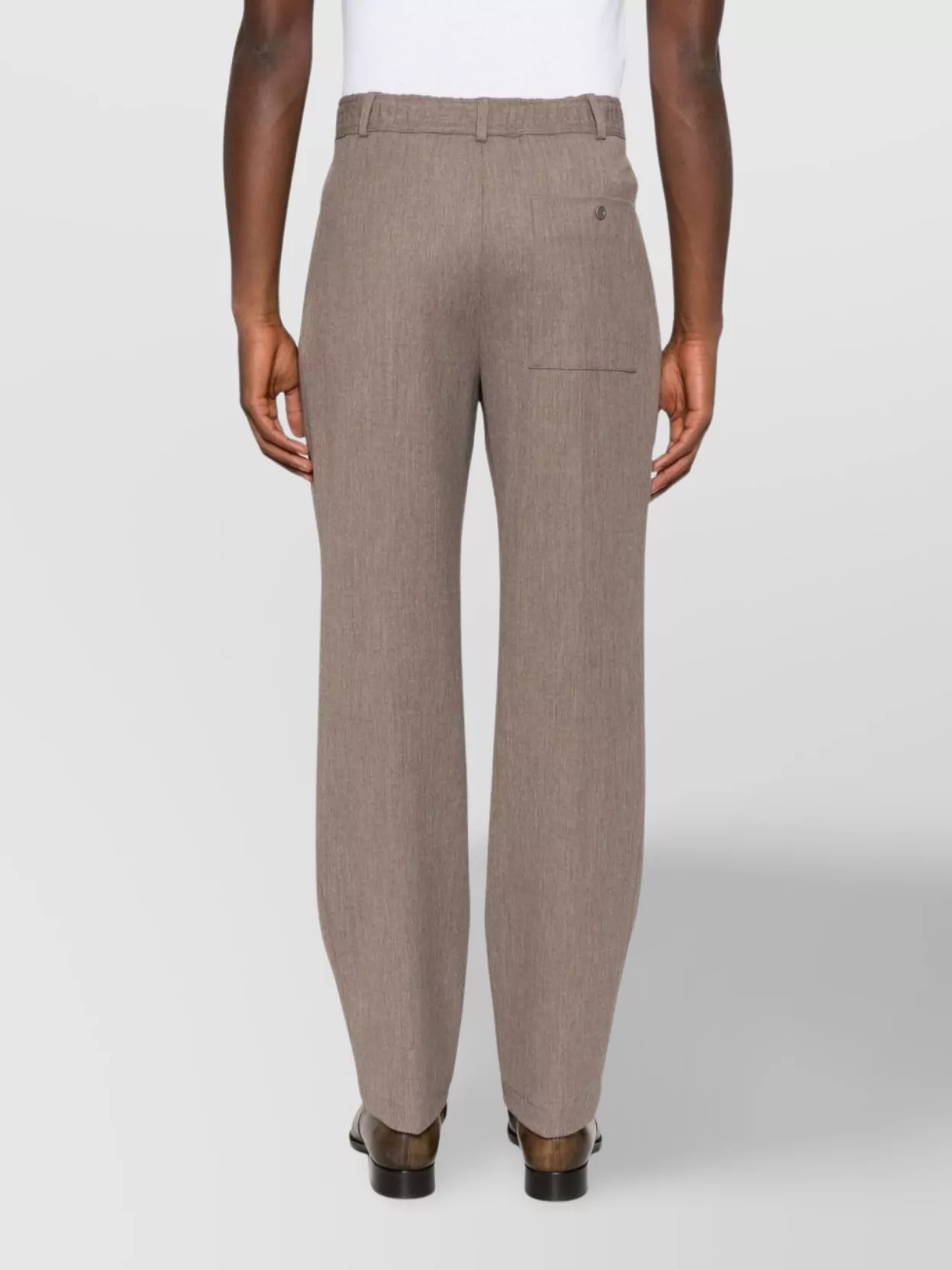 Emporio Armani Straight Trousers With Pleated Front And Pockets In Gray