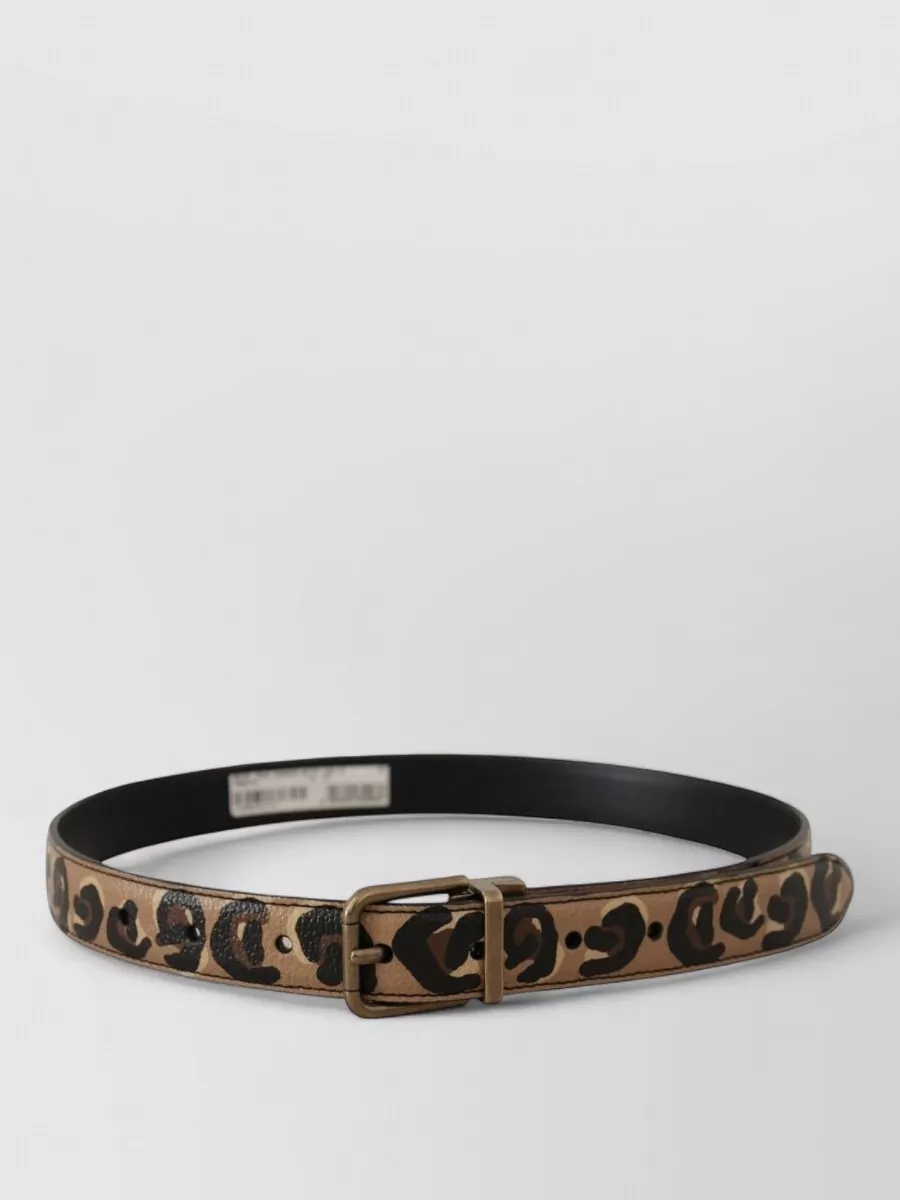Dolce&Gabbana Leopard-Print Leather Belt