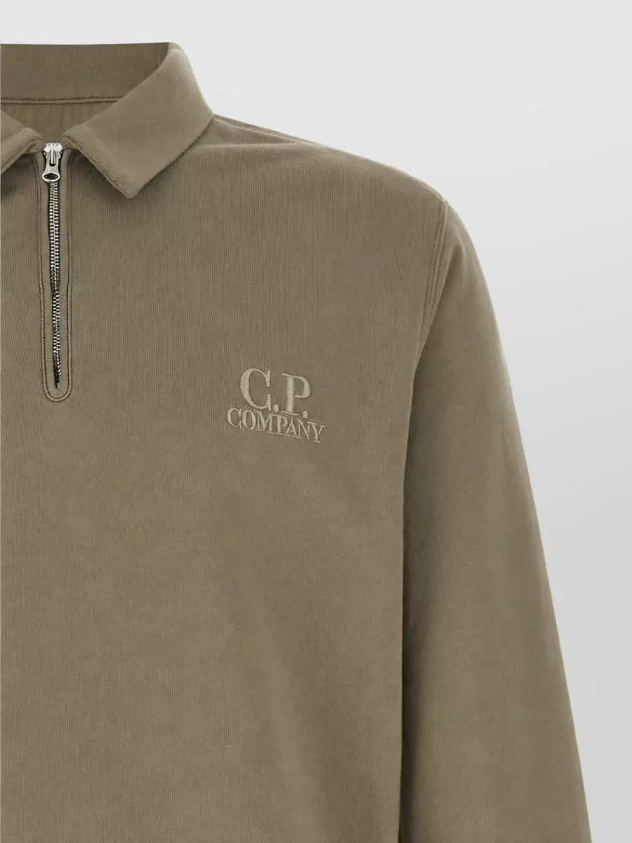 C.p. Company Cotton Fleece Half-Zip Polo Sweatshirt