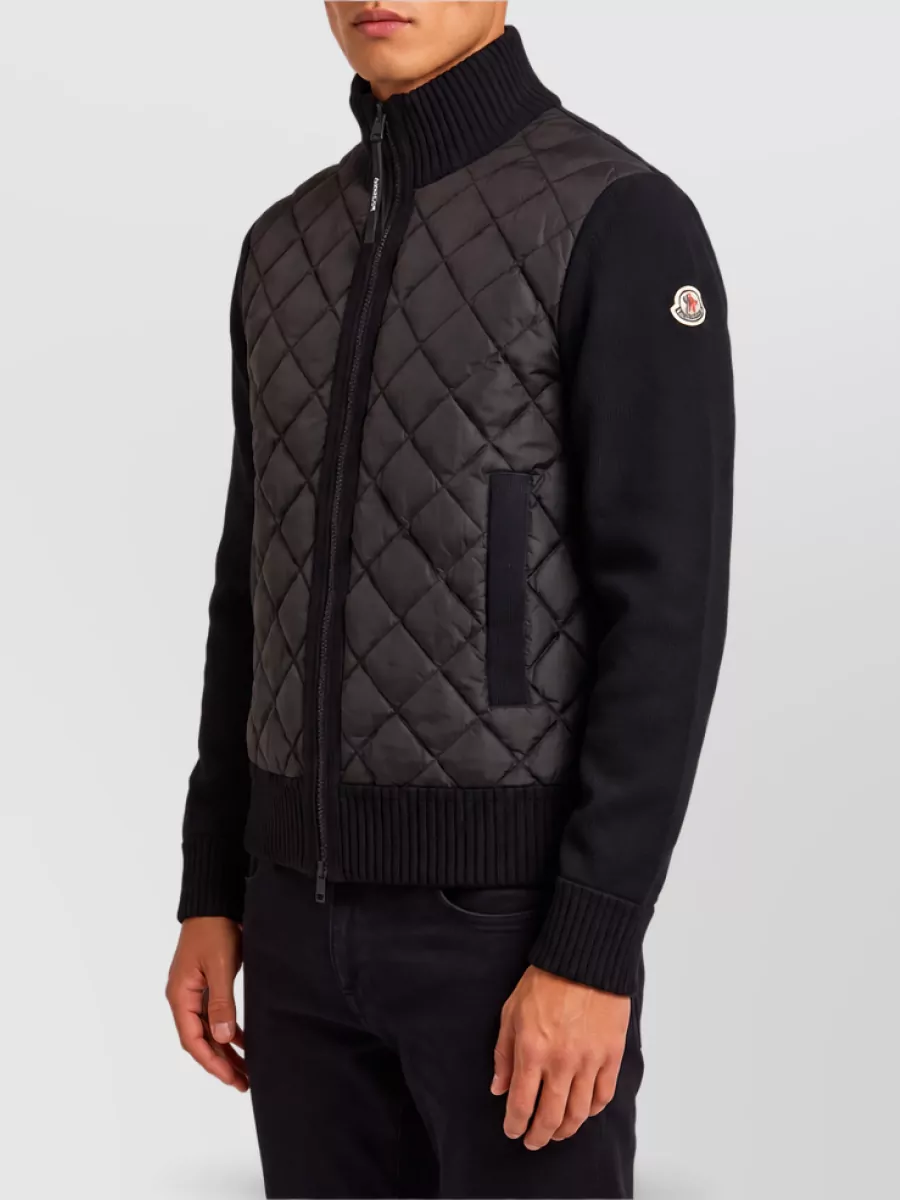 Moncler Wool Cashmere Padded Zip Cardigan