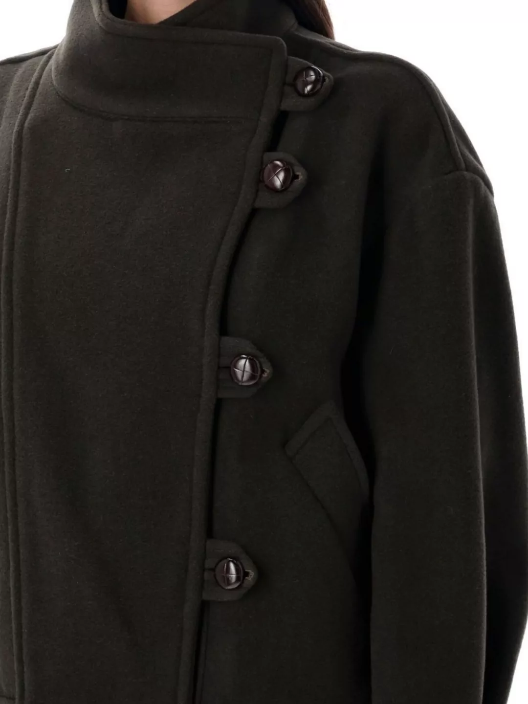 Isabel Marant Long Sleeve Peacoat High Collar Design
